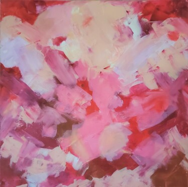 Painting titled "Through rose colour…" by Kate Hessling, Original Artwork, Acrylic Mounted on Wood Stretcher frame