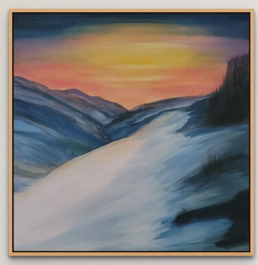 Malarstwo zatytułowany „Rugged Mountain Ran…” autorstwa Kate Hessling, Oryginalna praca, Akryl Zamontowany na Drewniana rama…