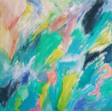 Картина под названием "Blowing in the wind" - Kate Hessling, Подлинное произведение искусства, Акрил Установлен на Деревянна…