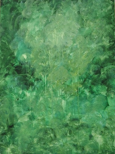 Painting titled "Jungle Chaos" by Kate Hessling, Original Artwork, Acrylic Mounted on Wood Stretcher frame