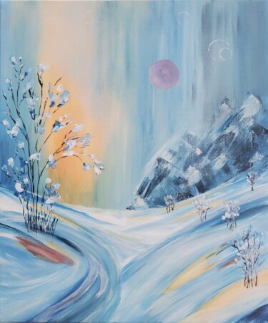 Painting titled "Endless Winter of t…" by Kate Hessling, Original Artwork, Acrylic Mounted on Wood Stretcher frame