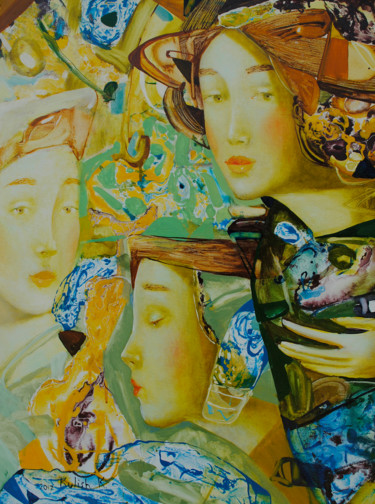 Pintura titulada "Three Graces" por Kate Kulish, Obra de arte original, Oleo