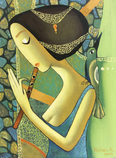 Картина под названием "Enchanting melody" - Kate Kulish, Подлинное произведение искусства, Масло