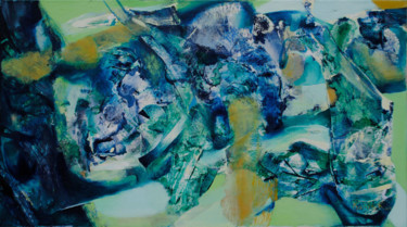 Картина под названием "Green abstraction" - Kate Kulish, Подлинное произведение искусства, Масло