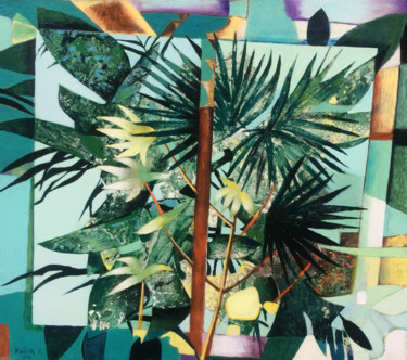 Painting titled "Jungle painting" by Kate Kulish, Original Artwork, Oil