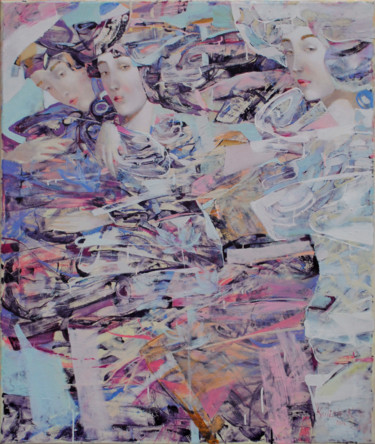 Картина под названием "Three lotus" - Kate Kulish, Подлинное произведение искусства, Масло