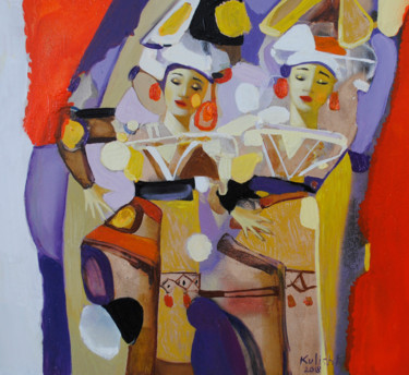 Картина под названием "Bali's dance 2" - Kate Kulish, Подлинное произведение искусства, Масло