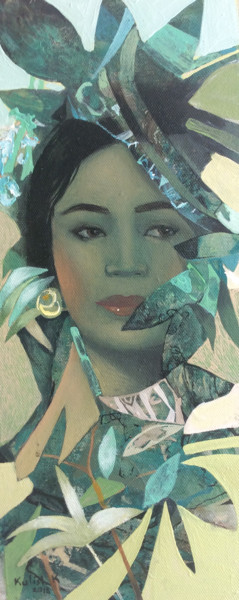 Schilderij getiteld "Wisdom of Bali" door Kate Kulish, Origineel Kunstwerk, Olie