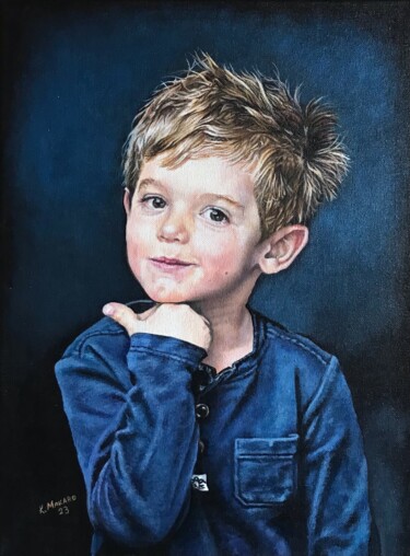 Pintura intitulada "Ritratto di bambino…" por Kate Makaro, Obras de arte originais, Acrílico