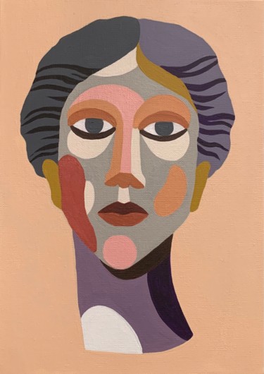 Painting titled "Giovanna" by Katalin Macevics, Original Artwork, Acrylic