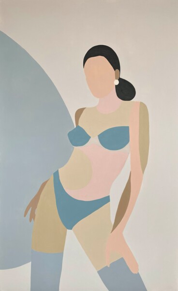 Painting titled "White Pearl" by Katalin Macevics, Original Artwork, Acrylic