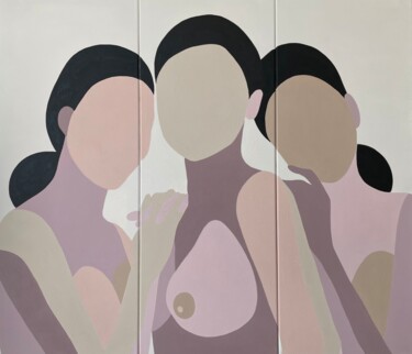 Painting titled "Trio" by Katalin Macevics, Original Artwork, Acrylic