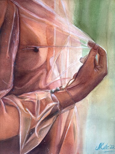 Digital Arts titled "Woman in love" by Kate Matveeva, Original Artwork, Watercolor