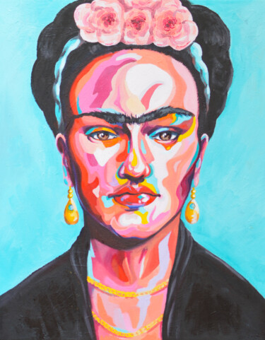 Painting titled "Frida" by Kate Revill, Original Artwork, Oil