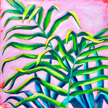 Pintura intitulada "Palms" por Kate Revill, Obras de arte originais, Óleo Montado em Outro painel rígido