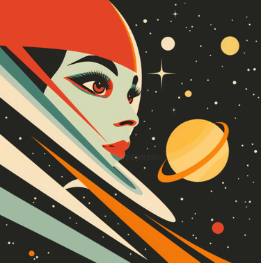 Arte digitale intitolato "Space Girl" da Kate Ryz, Opera d'arte originale, Pittura digitale