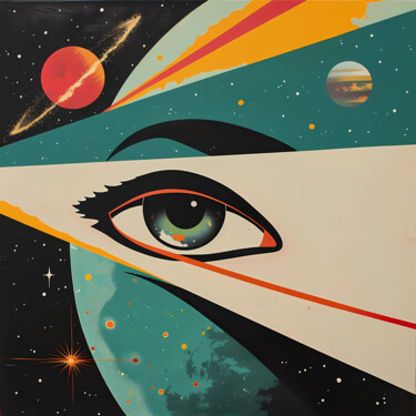 Digitale Kunst mit dem Titel "The green blue eye…" von Kate Ryz, Original-Kunstwerk, Digitale Malerei