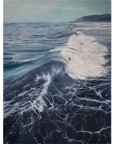 Pittura intitolato "Covering wave" da Kate Samsoniuk, Opera d'arte originale, Olio