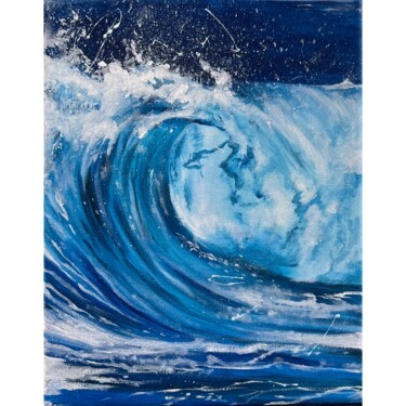 Pittura intitolato "Lazurite Wave" da Kate Samsoniuk, Opera d'arte originale, Olio