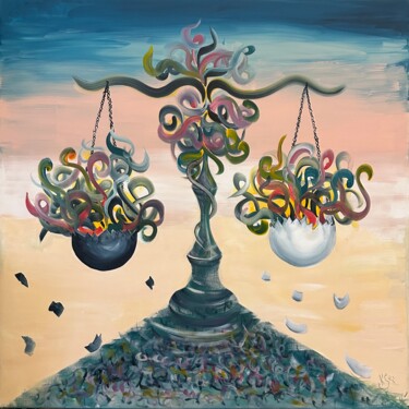 Painting titled "Balance" by Kate Stet, Original Artwork, Acrylic