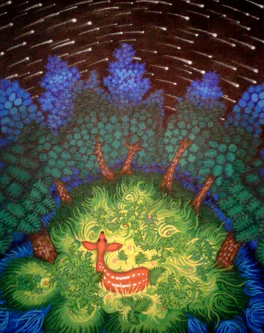 Painting titled "Night vision" by Katedaphney, Original Artwork