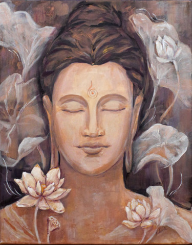 Pintura intitulada "Buddha" por Kateryna Loreli, Obras de arte originais, Acrílico