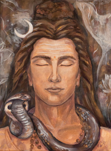 Malerei mit dem Titel "Mahadev" von Kateryna Loreli, Original-Kunstwerk, Acryl