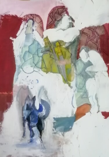 Картина под названием "Pathos" - Katerina Athanasiou, Подлинное произведение искусства, Акварель Установлен на Деревянная ра…