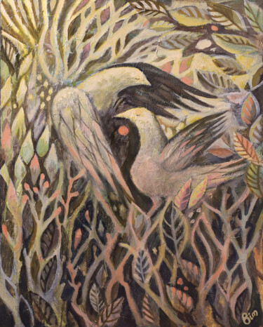 Картина под названием "Deep roots" - Katerina Bim, Подлинное произведение искусства, Акрил Установлен на Деревянная рама для…