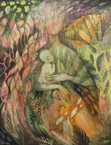 Painting titled "Nature" by Katerina Bim, Original Artwork, Acrylic Mounted on Wood Panel