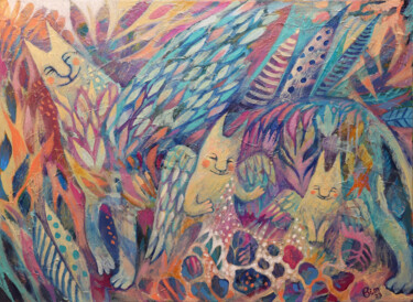 제목이 "Magic fire"인 미술작품 Katerina Bim로, 원작, 아크릴 나무 들것 프레임에 장착됨