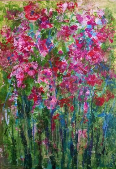 Peinture intitulée "Flora" par Katerina Galle, Œuvre d'art originale, Acrylique