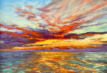 Peinture intitulée "When the sky hears…" par Katerina Pyatakova, Œuvre d'art originale, Pastel
