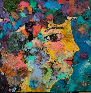Картина под названием "Portrait girl" - Katerina Sapozhkova, Подлинное произведение искусства, Масло