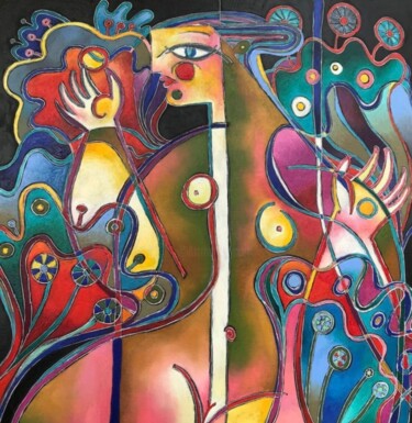 Painting titled "Girl in a mysteriou…" by Katerina Sapozhkova, Original Artwork, Oil