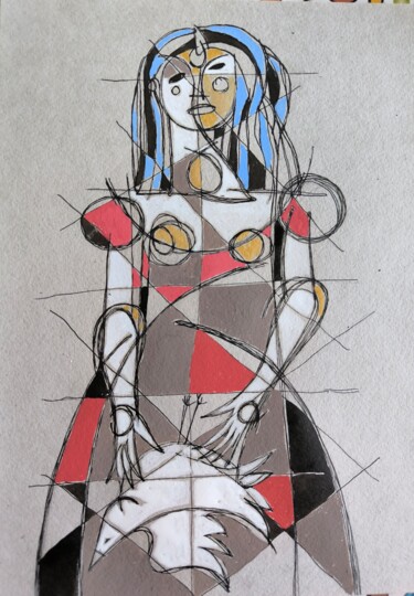 "Portrait of a girl…" başlıklı Tablo Katerina Sapozhkova tarafından, Orijinal sanat, Mürekkep