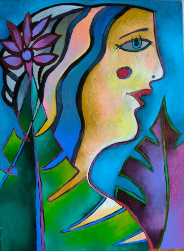 Картина под названием "Garden of Eden" - Katerina Sapozhkova, Подлинное произведение искусства, Масло