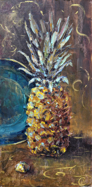 Painting titled "Pineapple for the h…" by Katerina Sevostyanova, Original Artwork, Oil