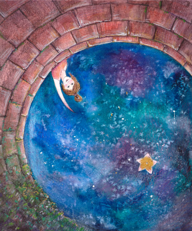 Картина под названием "This well was so de…" - Katerina Sevostyanova, Подлинное произведение искусства, Акварель