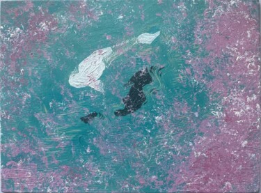 Картина под названием "«Рыбки в сакуре»" - Катерина Шаляпина, Подлинное произведение искусства, Акрил