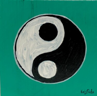 Pittura intitolato "Yin yang wall art.…" da Katerina Shata, Opera d'arte originale, Acrilico