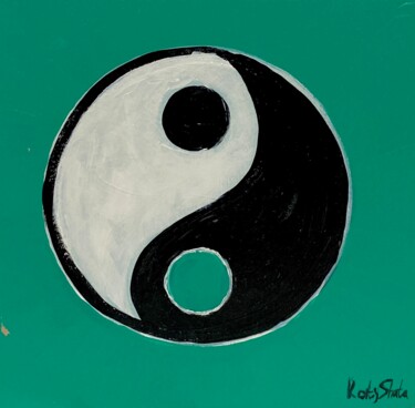 Картина под названием "Yin yang wall art.…" - Katerina Shata, Подлинное произведение искусства, Акрил