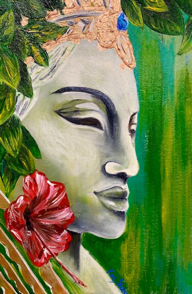 Картина под названием "Buddhism art, buddh…" - Katerina Shata, Подлинное произведение искусства, Акрил