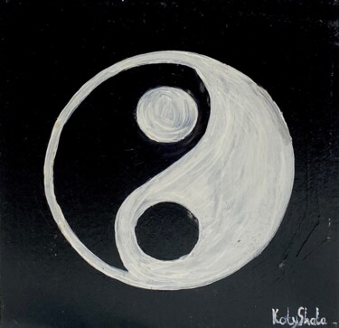 Painting titled "Yin yang wall art.…" by Katerina Shata, Original Artwork, Acrylic