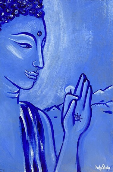 Peinture intitulée "Matzu Buddha Zen me…" par Katerina Shata, Œuvre d'art originale, Acrylique