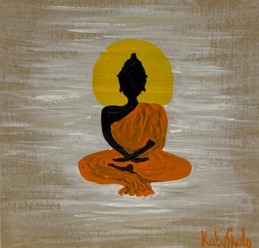 Painting titled "Buddha meditation p…" by Katerina Shata, Original Artwork, Acrylic