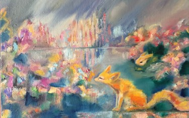 Картина под названием "Fox" - Katerina Sherman, Подлинное произведение искусства, Масло