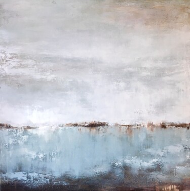 Painting titled "Silence - oil textu…" by Katerina Yakovleva, Original Artwork, Oil Mounted on Wood Stretcher frame