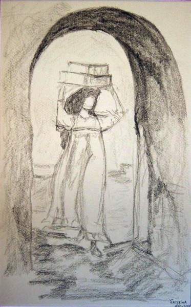 Malerei mit dem Titel "Marocaine" von Katerina, Original-Kunstwerk