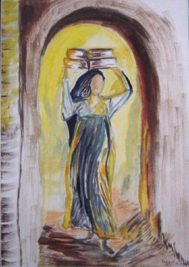 Painting titled "Marocaine" by Katerina, Original Artwork